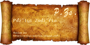 Pályi Zsófia névjegykártya
